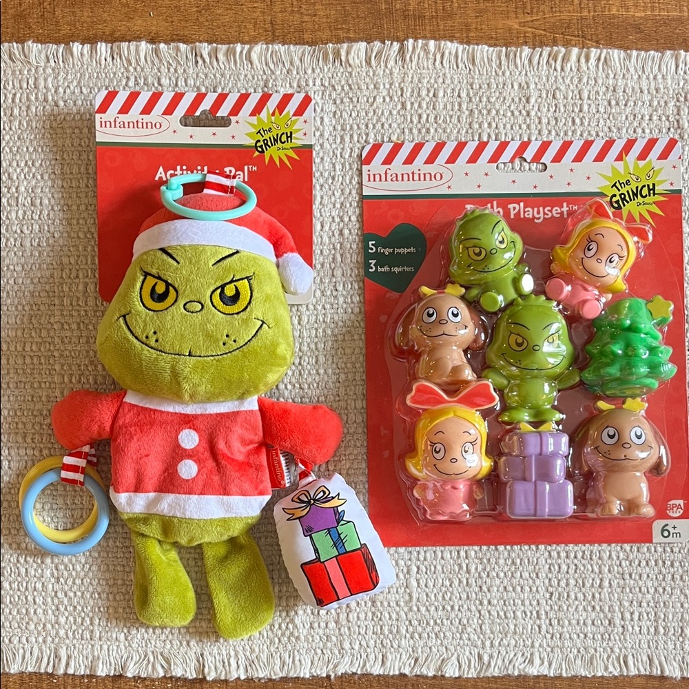 Infantino Grinch Plush Activity Toy & Bath Playset